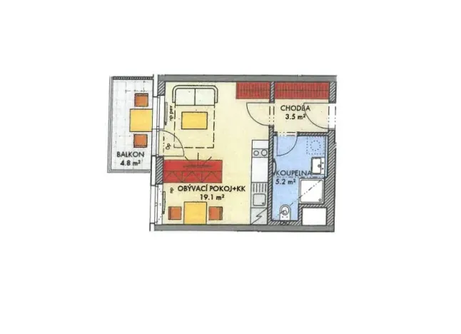 Prodej bytu 1+kk, Praha - Dolní Měcholupy, Honzíkova, 28 m2