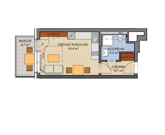 Prodej bytu 1+kk, Praha - Dolní Měcholupy, Honzíkova, 25 m2