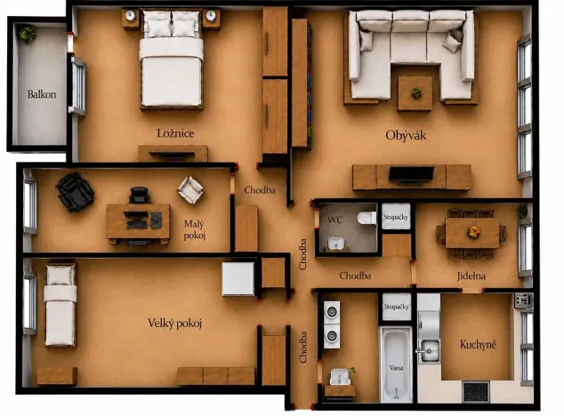 Prodej bytu 4+1, Uherské Hradiště, 85 m2