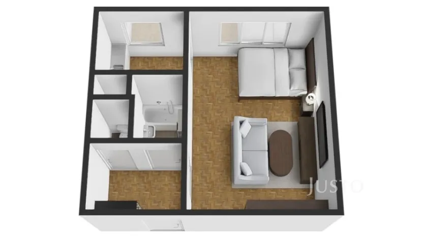 Prodej bytu 1+kk, Praha - Troja, Krynická, 28 m2