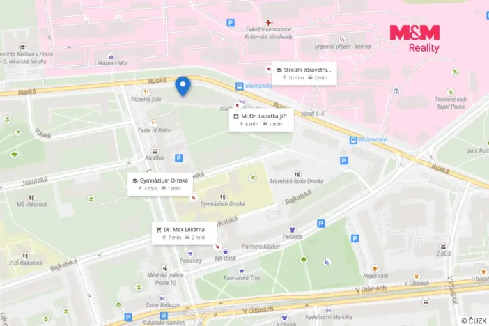 Pronájem bytu 2+1, Praha - Vršovice, Ruská, 62 m2