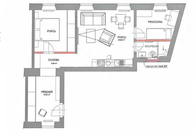 Prodej bytu 3+kk, Praha - Smíchov, Holečkova, 60 m2