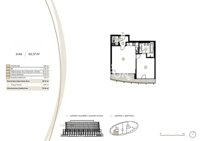 Pronájem bytu 2+kk, Praha - Smíchov, Holečkova, 60 m2