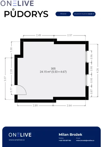 Pronájem kanceláře, Plzeň, Tylova, 24 m2