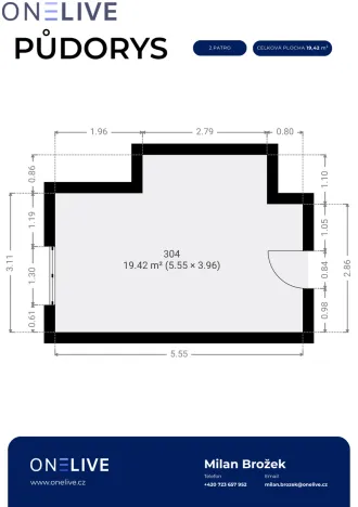 Pronájem kanceláře, Plzeň, Skrétova, 20 m2