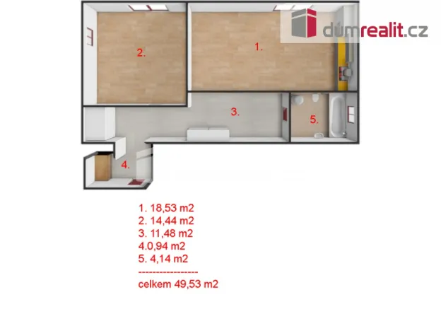 Pronájem bytu 2+kk, Praha - Krč, Nad pískovnou, 50 m2