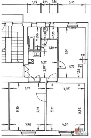 Pronájem bytu 3+kk, Praha - Smíchov, Ostrovského, 79 m2