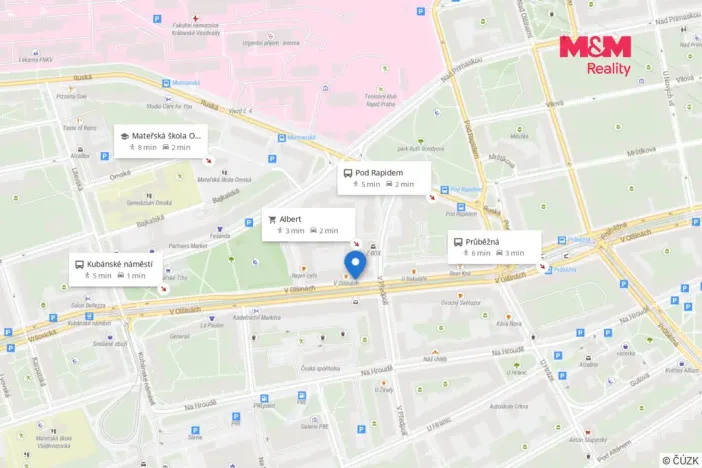 Prodej bytu 1+kk, Praha - Vršovice, V olšinách, 30 m2
