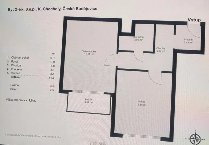 Pronájem bytu 2+kk, České Budějovice - České Budějovice 2, K. Chocholy, 42 m2