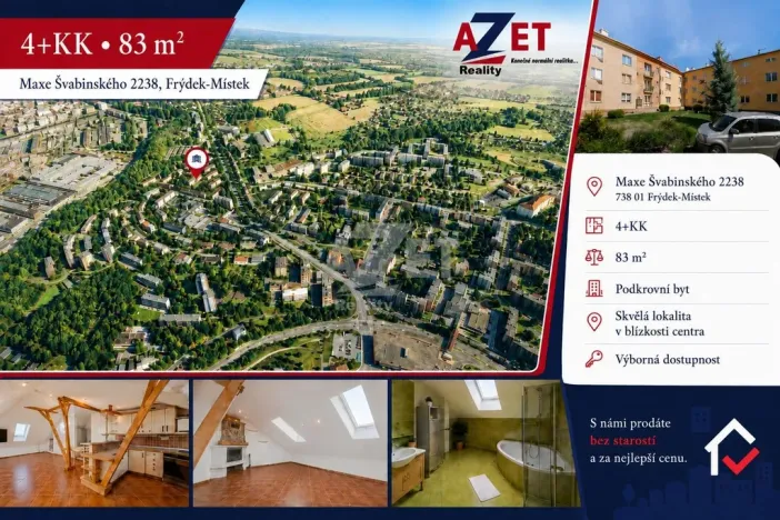Prodej bytu 4+kk, Frýdek-Místek - Frýdek, Maxe Švabinského, 83 m2