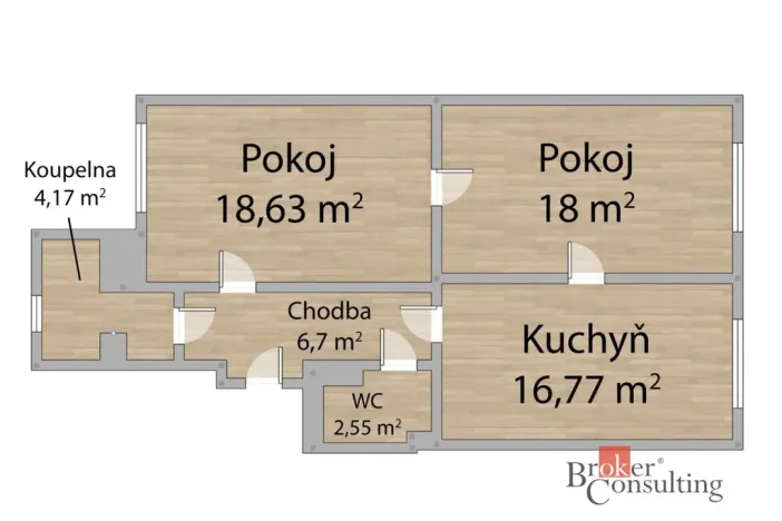 Prodej bytu 2+1, Plzeň - Jižní Předměstí, Dobrovského, 61 m2