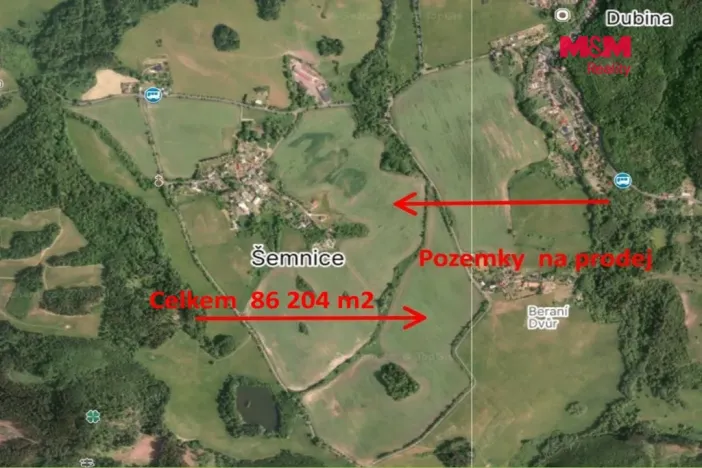 Prodej pole, Šemnice, 86204 m2