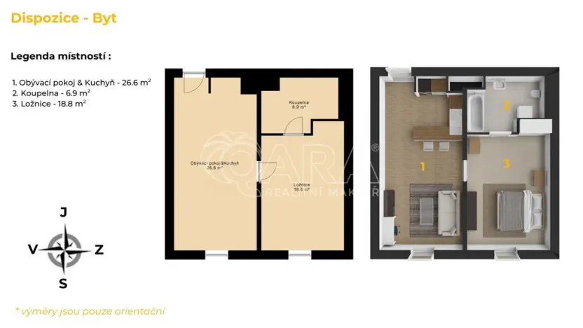Prodej bytu 2+kk, Plzeň - Jižní Předměstí, U Borského parku, 52 m2