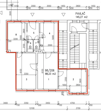Pronájem kanceláře, Ostrava, Mírová, 104 m2