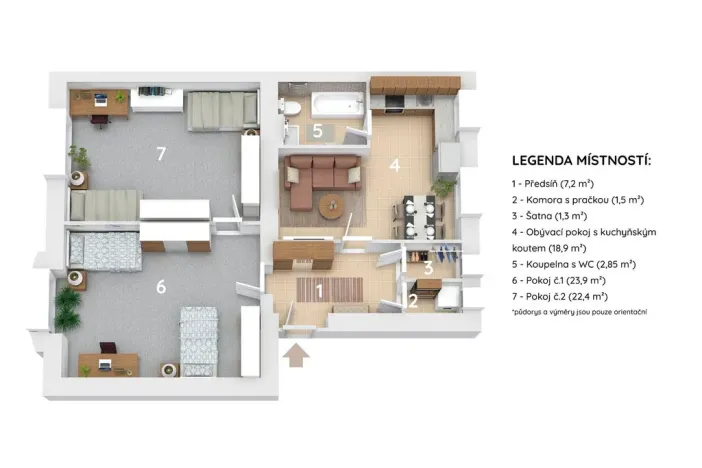 Pronájem bytu 3+kk, Brno - Zábrdovice, Šámalova, 75 m2