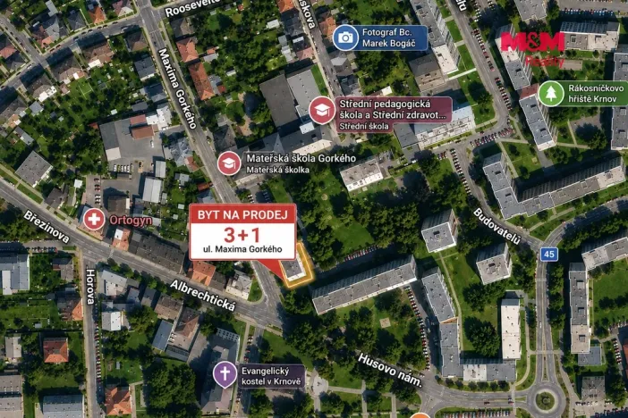 Prodej bytu 3+1, Krnov - Pod Bezručovým vrchem, Maxima Gorkého, 64 m2