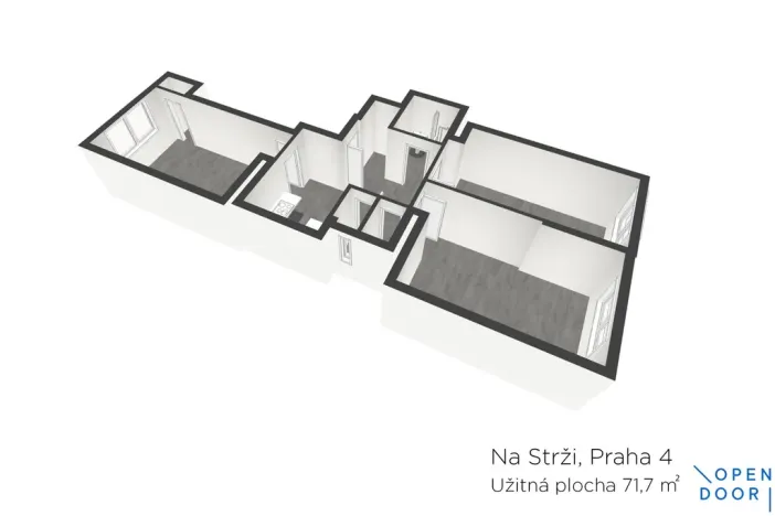 Pronájem bytu 3+kk, Praha - Krč, Na strži, 72 m2