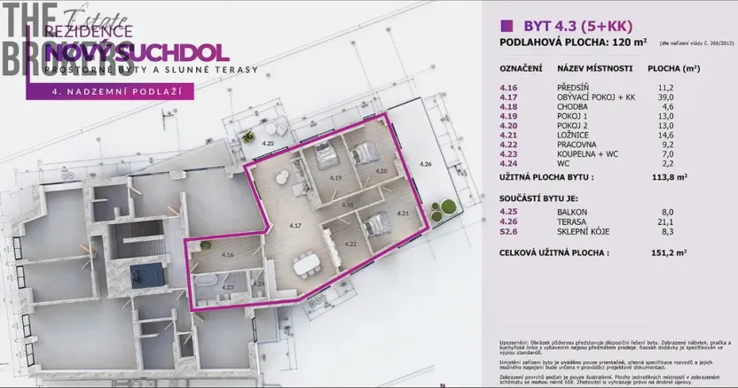 Prodej bytu 5+kk, Praha - Suchdol, U hotelu, 151 m2