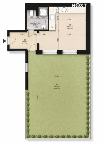 Prodej bytu 1+kk, Praha - Horní Počernice, Mečovská, 25 m2