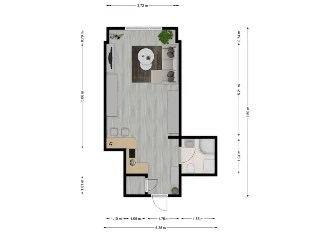 Pronájem bytu 1+kk, Praha - Karlín, Peckova, 34 m2