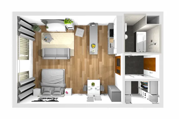 Pronájem bytu 1+kk, Praha - Prosek, Valečovská, 45 m2