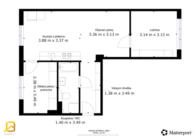 Prodej bytu 3+kk, Zlín - Malenovice, Pionýrů, 53 m2
