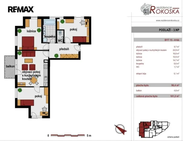Pronájem bytu 3+1, Praha - Libeň, Nad Rokoskou, 101 m2