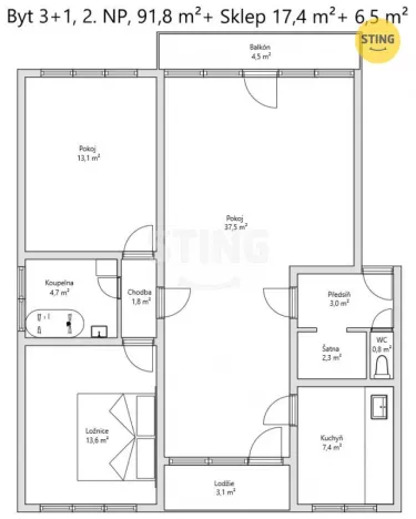 Prodej bytu 3+1, Bystřice pod Hostýnem, O. Bardinové, 91 m2