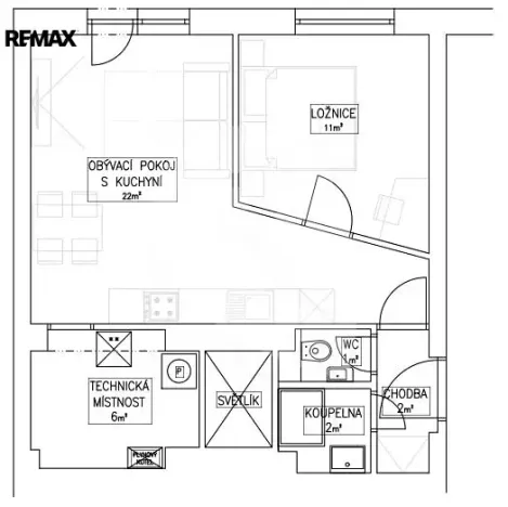 Pronájem bytu 2+kk, Praha - Veleslavín, Veleslavínská, 44 m2