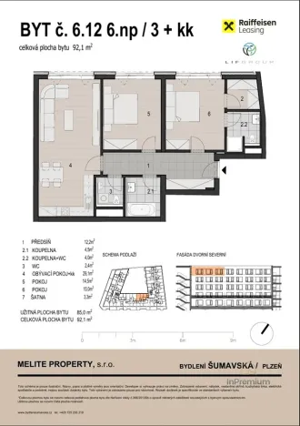 Prodej bytu 3+kk, Plzeň - Východní Předměstí, Šumavská, 92 m2