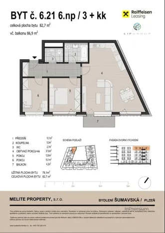 Prodej bytu 3+kk, Plzeň - Východní Předměstí, Šumavská, 83 m2