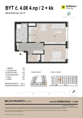 Prodej bytu 2+kk, Plzeň - Východní Předměstí, Šumavská, 64 m2