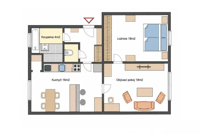 Pronájem bytu 2+1, Praha - Vršovice, Karpatská, 56 m2