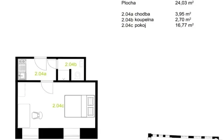Pronájem bytu 1+kk, Brno, Cejl, 24 m2