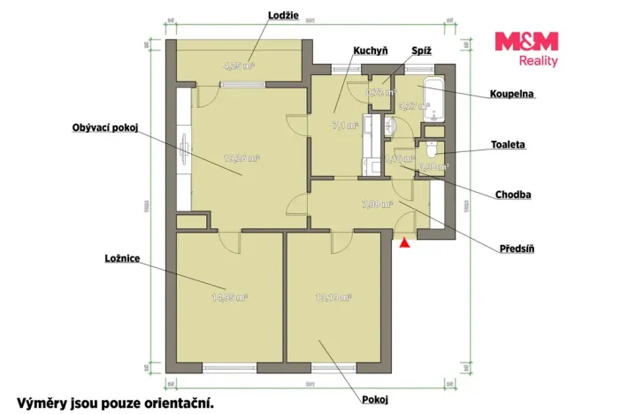 Prodej bytu 3+1, Klatovy - Klatovy III, U Pazderny, 74 m2
