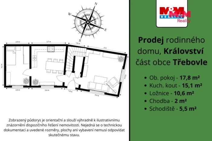 Prodej rodinného domu, Třebovle - Království, 51 m2