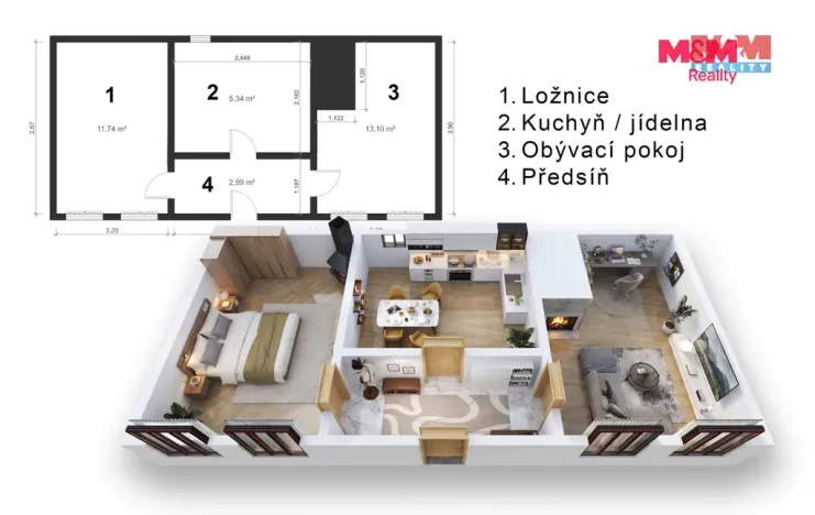 Prodej rodinného domu, Netolice, Pod Jánem, 34 m2