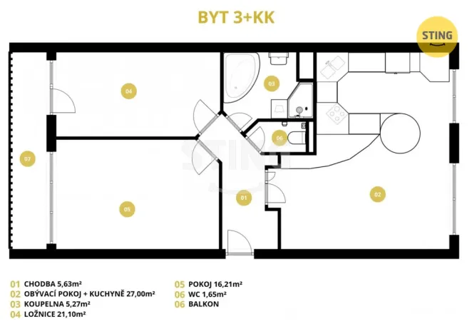 Prodej bytu 3+kk, Pardubice, Palackého třída, 71 m2