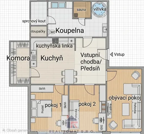 Prodej bytu 4+kk, Praha - Chodov, Jažlovická, 69 m2