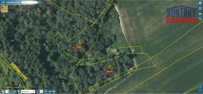 Prodej lesa, Kaceřov, 3180 m2