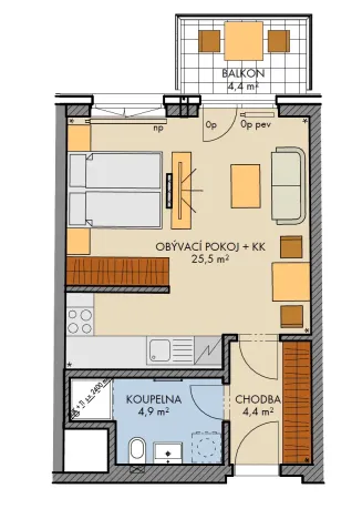 Prodej bytu 1+kk, Praha - Chodov, Bartůňkova, 36 m2
