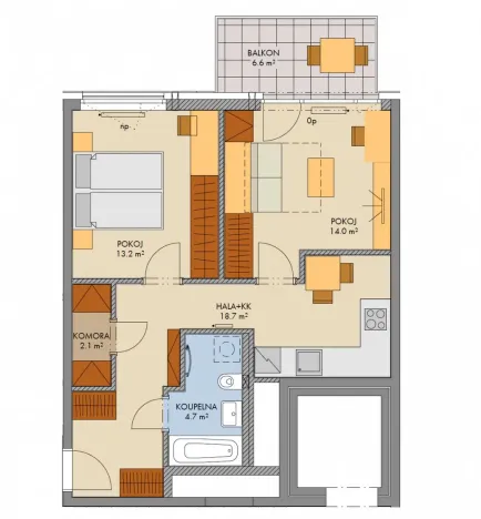 Prodej bytu 2+1, Praha - Stodůlky, Svitákova, 55 m2