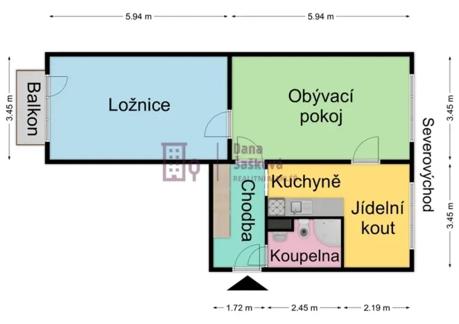 Pronájem bytu 2+1, Jindřichův Hradec - Jindřichův Hradec III, sídliště Vajgar, 65 m2