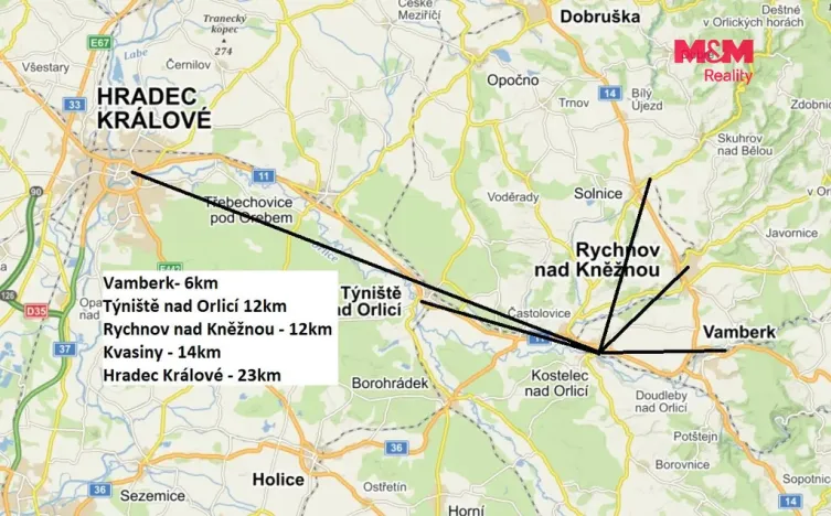 Pronájem bytu 1+kk, Kostelec nad Orlicí, Mánesova, 38 m2