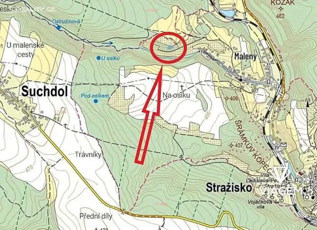 Prodej zahrady, Stražisko, 805 m2