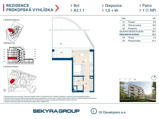 Prodej bytu 1+kk, Praha - Jinonice, Radlická, 29 m2