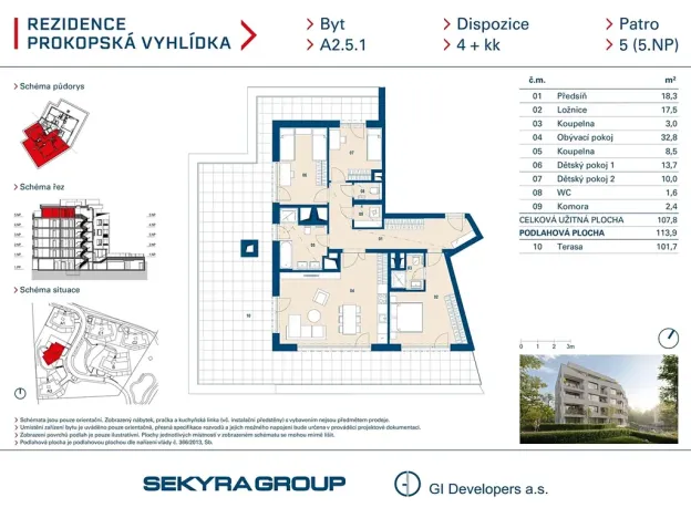 Prodej bytu 4+kk, Praha - Jinonice, Radlická, 108 m2