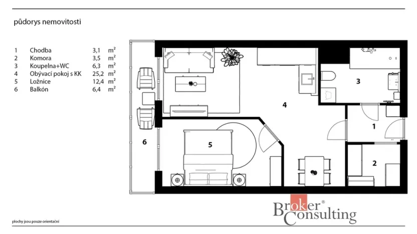 Pronájem bytu 2+kk, Pardubice - Ohrazenice, U Sportovní školy, 51 m2