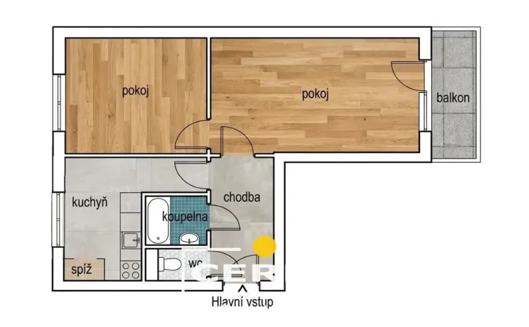 Prodej bytu 2+1, Žatec, Podměstí, 54 m2