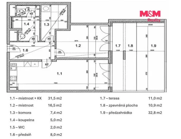 Prodej bytu 2+kk, Praha - Hloubětín, Poděbradská, 71 m2
